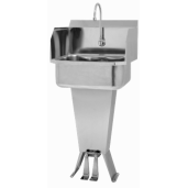 Padestal Sink with Double Foot Pedal and Side Splashes