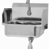 Wall Mount Sink with Single Knee Valve and Side Splashes