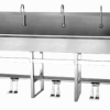 5 Person Floor Mount Sink with Double Foot Pedal