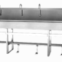 6 Person Floor Mount Sink Single Foot Pedal