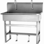 2 Person Floor Mount Sink with Single Foot Pedal