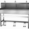 3 Person Floor Mount Sink with Double Foot Pedal
