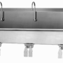 3 Person Wall Mount Sink with Double Knee Valve