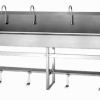 4 Person Floor Mount Sink with Single Foot Pedal