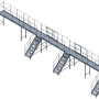 Custom Stainless Steel Crossover With Six Outlet Stairs