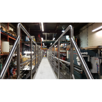 Custom Stainless Steel Crossover With Six Outlet Stairs