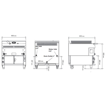 Gresilva Multifunctional Grill GHPI R2/800