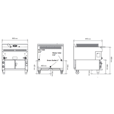 Gresilva Multifunctional Grill GHPI R2/800