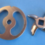#12 Stainless Meat Grinder Sausage Stuffing Stuffer Kidney Plate & Knife