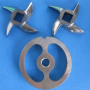 #12 Stainless Meat Grinder Sausage Stuffing Stuffer Kidney Plate & 2 Knives