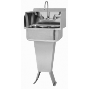 Pedestal Manual Sink with Side Splashes