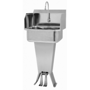 Padestal Sink with Double Foot Pedal and Side Splashes