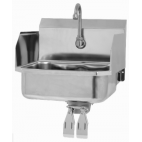 Wall Mount Sink with Double Knee Valve and Side Splashes