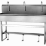 3 Person Floor Mount Sink with Single Foot Pedal
