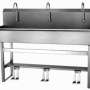 3 Person Floor Mount Sink with Double Foot Pedal