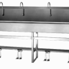 4 Person Floor Mount Sink with Double Foot Pedal