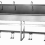 4 Person Floor Mount Sink with Double Foot Pedal