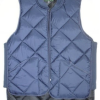 Freezer vest quilted zipper close blue
