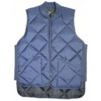 Freezer vest quilted zipper close blue