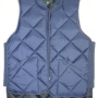 Freezer vest quilted zipper close blue