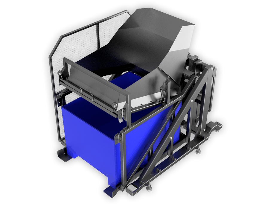 Tipper for Pallboxes With Airtight Discharge