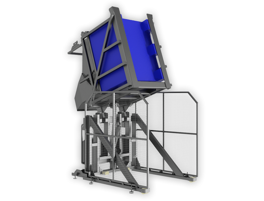 Tipper for Pallboxes With Airtight Discharge