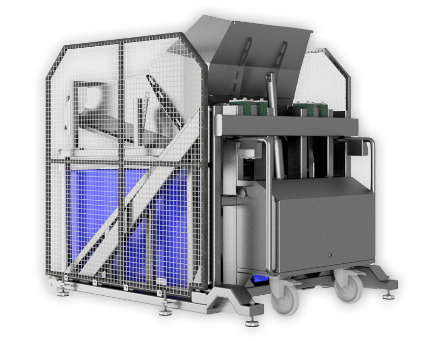 Tipper for Pallboxes With Airtight Discharge